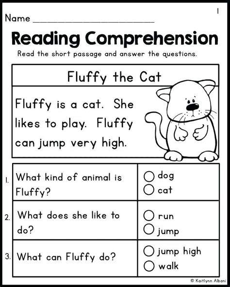 Reading Comprehension Worksheets For Kg2 Maryann Kirbys Reading