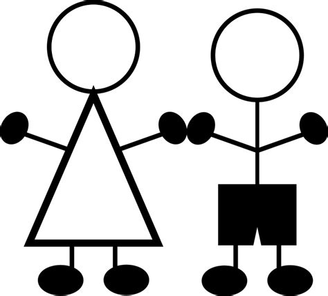 Free Vector Graphic Stick Figures Children Girl Boy Free Image On