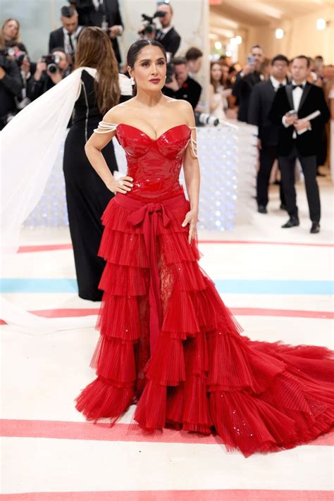 Salma Hayek At The Met Gala Met Gala Red Carpet Fashion