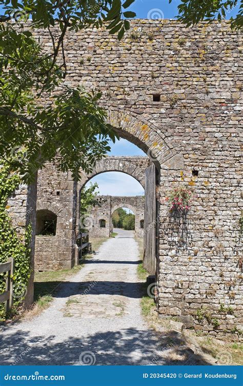 Entree With Arches Bridge Of Fortified Castle Stock Photo Image Of