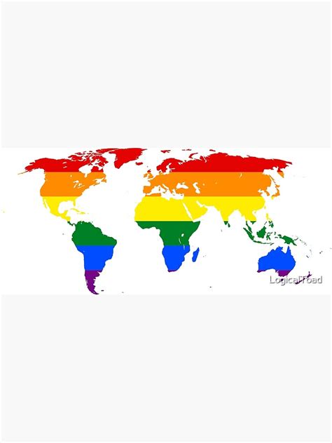 Lgbtq World Map Rainbow Poster For Sale By Logicaltoad Redbubble