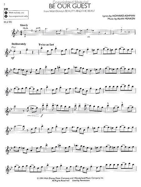 Be Our Guest Flute Sheet Music