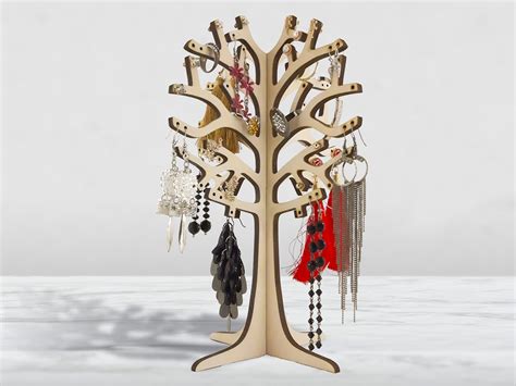 Wooden Earring Tree Display Rings Tree Earring Rack Jewelry Etsy