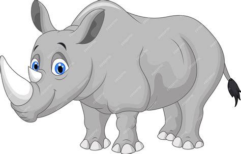 Rinoceronte De Dibujos Animados Vector Premium