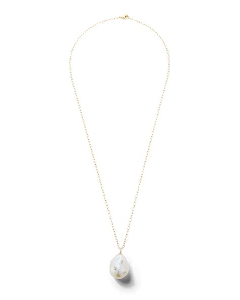 Mizuki 14k Baroque Pearl And Diamond Pendant Necklace Neiman Marcus