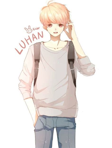 Luhan Exo Anime Cute Cute Anime Boy Drawings People Manga Cute