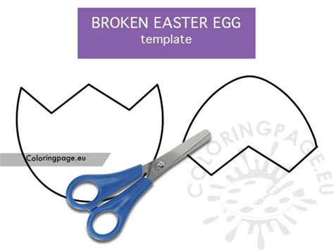 Broken Easter Egg Template Coloring Page