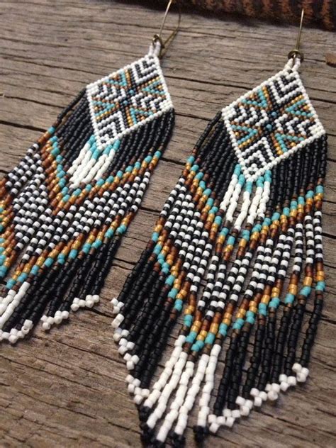 Nana Bulukufractal Seed Bead Earrings Sacred Geometry Handmade