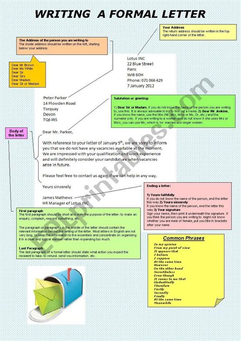 How to include subject in letter format. Writing formal letter - ESL worksheet by naumenkoLena in ...