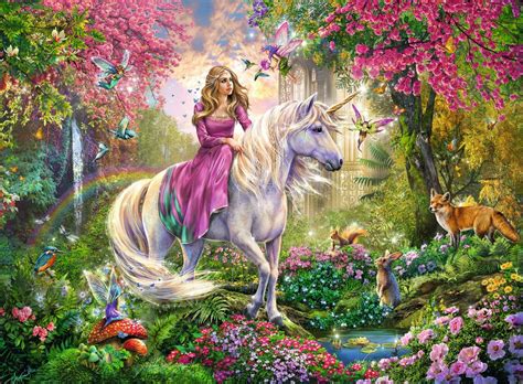 Magical Ride Fantasy Jigsaw Puzzle Unicorn And Fairies Unicorn