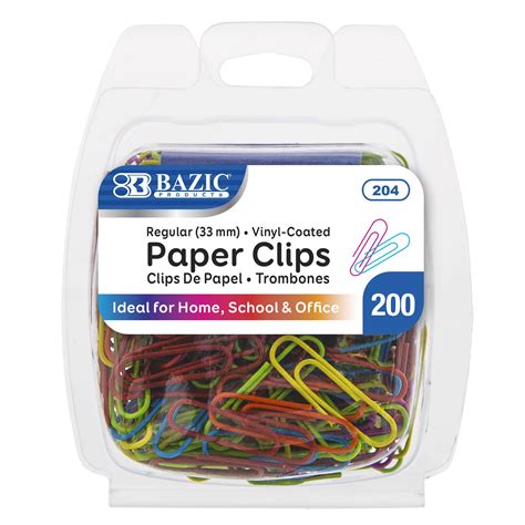 No1 Regular 33mm Color Paper Clips 200pack Crown Office Supplies