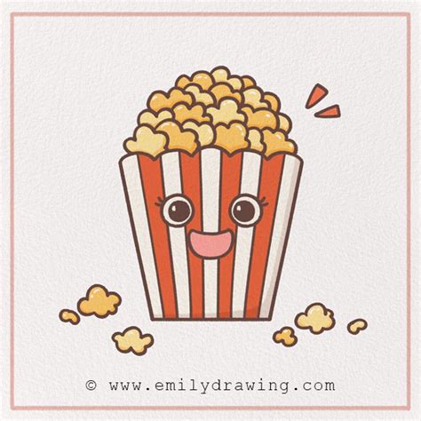 how to draw popcorn really easy drawing tutorial how
