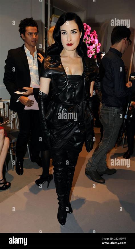 dita von teese at the dior s spring summer 2010 haute couture fashion show in paris france on