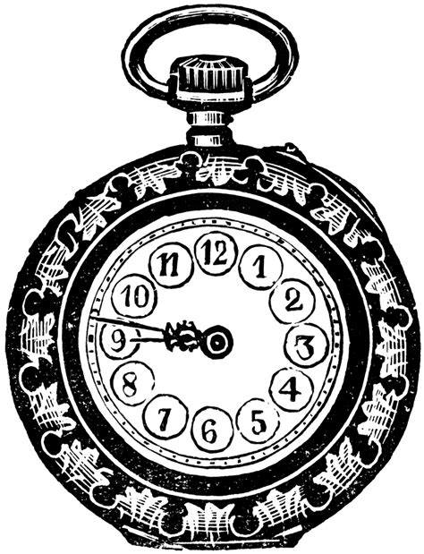 Pocket Watch Drawing Clipart Best