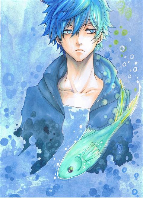 Pin By Dimraël On Anime Blue Hair Anime Boy Anime Guy Blue Hair
