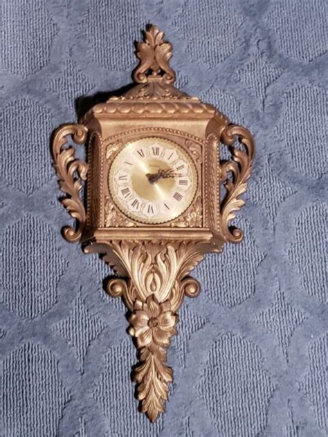 New Haven Burwood Vintage Gold Wall Clock Plastic Decorative Ornate