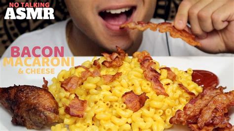 Asmr Bacon Macaroni And Cheese 🥓 Crunchy And Soft No Talking Eating Sounds Satisfying Big Bites