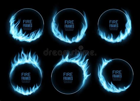 Blue Fire Flames Energy Frame Stock Illustrations 169 Blue Fire