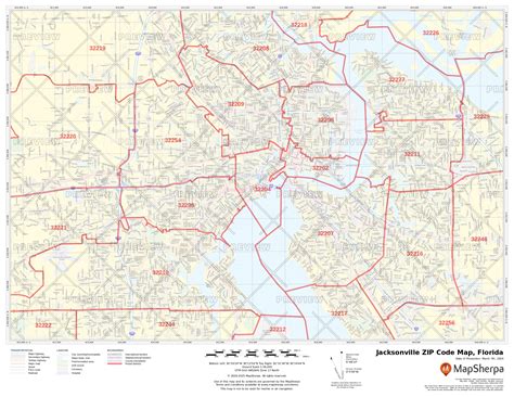 Printable Duval County Zip Code Map