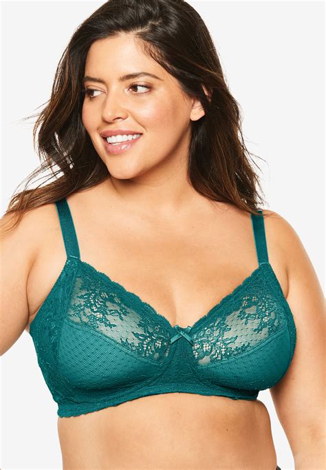 Smooth Lace Wireless Bra By Comfort Choice Plus Size Intimates Ellos