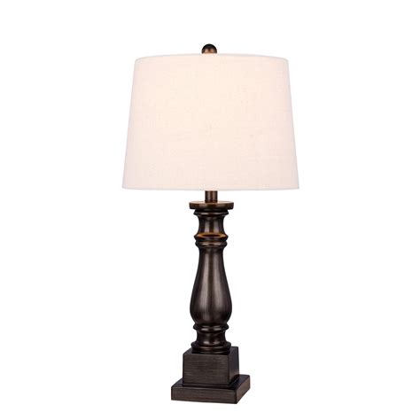 Traditional 28 In Resin Column Table Lamp