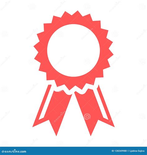 Red Badge With Ribbons Icon Award Ribbon Symbol Stock Vector