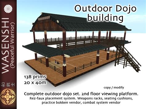 Second Life Marketplace Authentic Outdoor Dojo Building Japanese Style