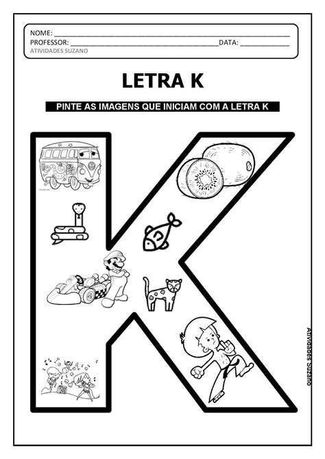 Atividades Com A Letra K Para Educação Infantil Para Imprimir