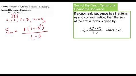 Find The Sum Of The First Nth Terms Of A Geometric Sequence Youtube