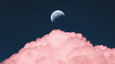 Wallpaper Id 6209 Sky Moon Cloud Pink 4k Free Download