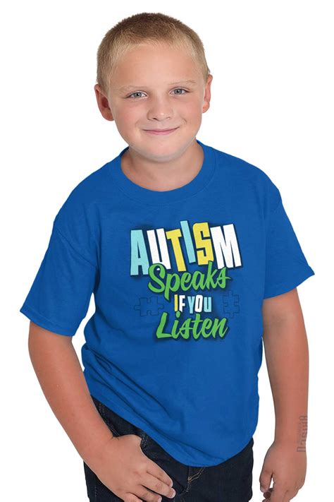 Brisco Brands Autism Youth T Shirt Tees Tshirt For Kids Speaks If You