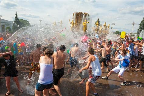 Water Battle Flash Mob Editorial Photography Image Of Russia 26005557