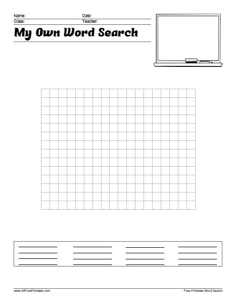 Printable Word Searches Make Your Own