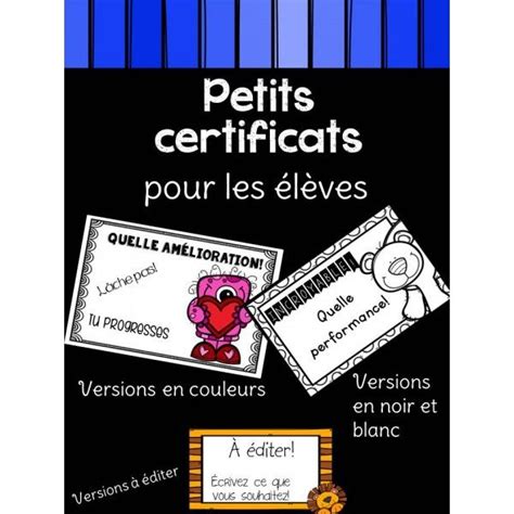 Petits Certificats French Teaching Resources Classroom Rewards