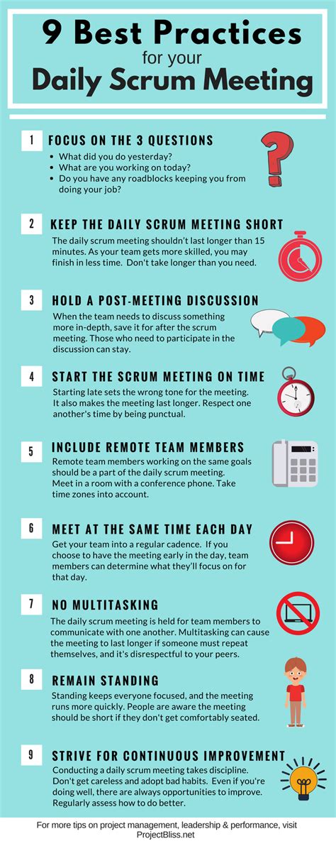 9 Best Practices For Your Daily Scrum Meeting Project Bliss Project