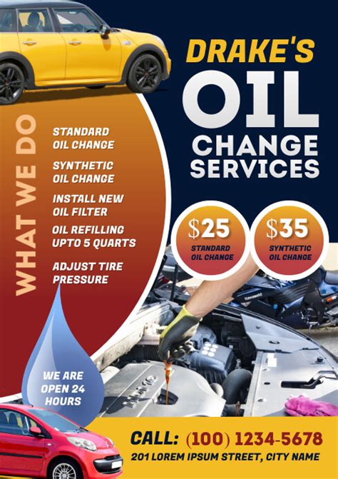 Oil Change Services Flyer Template Postermywall