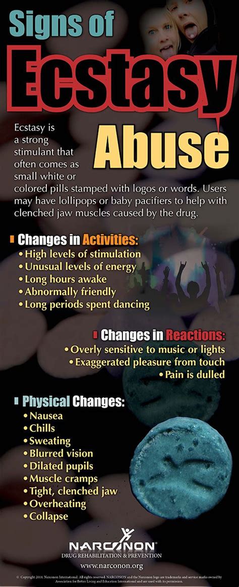 Ecstasy Signs Of Abuse Infographic Ecstasyabuse Interesting And Useful Information