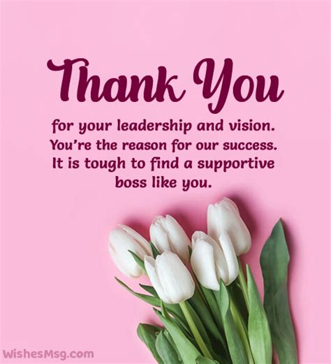 Thank You Messages For Boss Appreciation Quotes