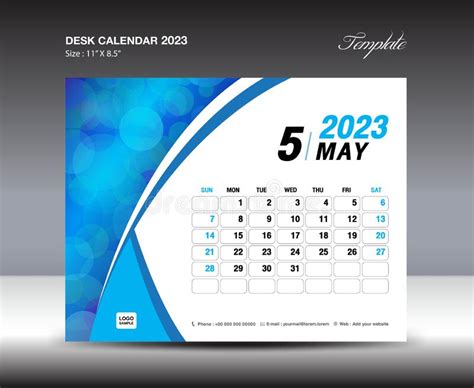 May 2023 Template Desk Calendar 2023 Year Template Wall Calendar 2023