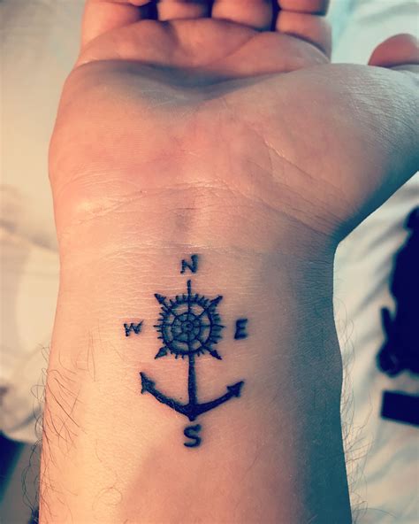 Anchor Compass Tattoo Wrist Tattoos For Guys Small Wrist Tattoos Small Tattoos For Guys Hand