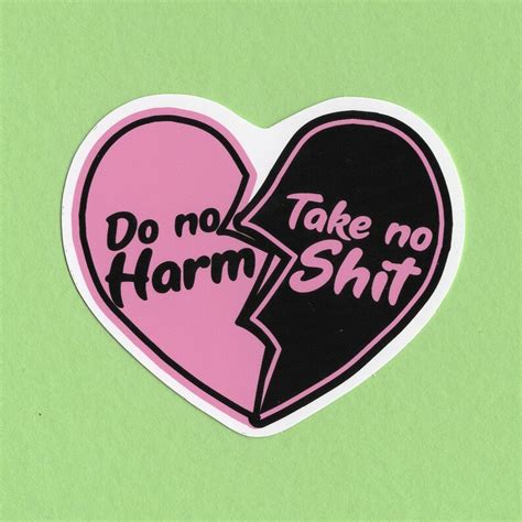 Do No Harm Take No Shit Vinyl Sticker Suitable For Laptops Etsy
