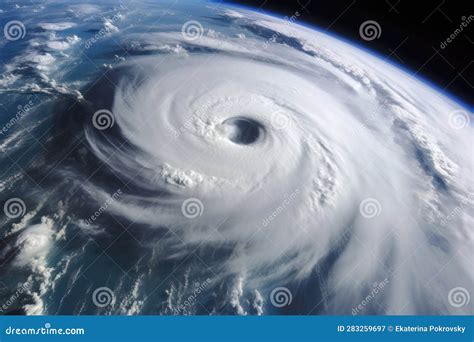Hurricane From Space Aerial Satellite View Stock Illustration