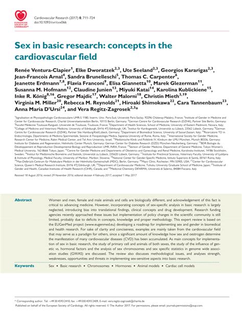 Pdf Sex In Basic Research Concepts In The