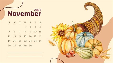 November 2023 Calendar Desktop Wallpapers