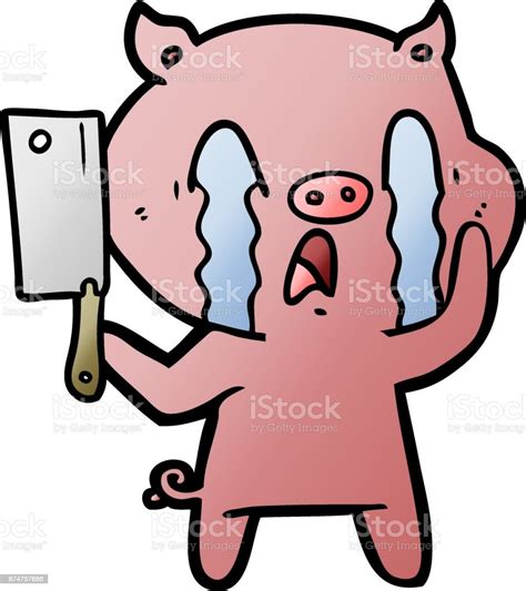 Crying Pig Cartoon Stock Illustration Download Image Now Animal