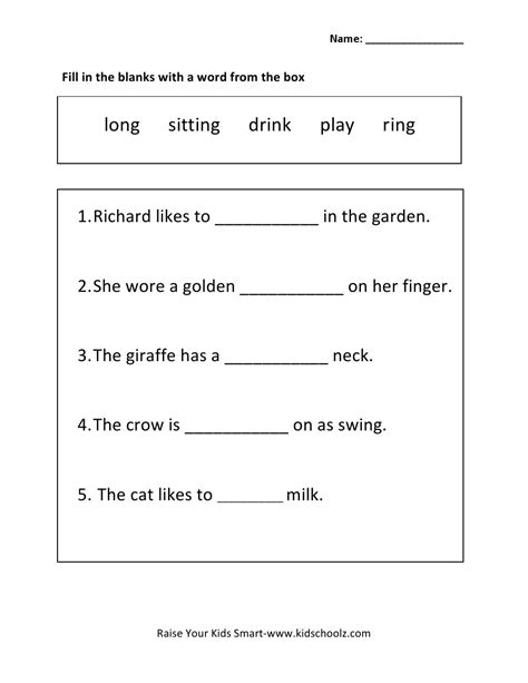 Sentence Completion Worksheets For Kids
