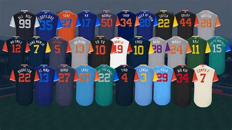 Mlb Players Weekend Ranking The 75 Best Back Of The Uniform Nicknames