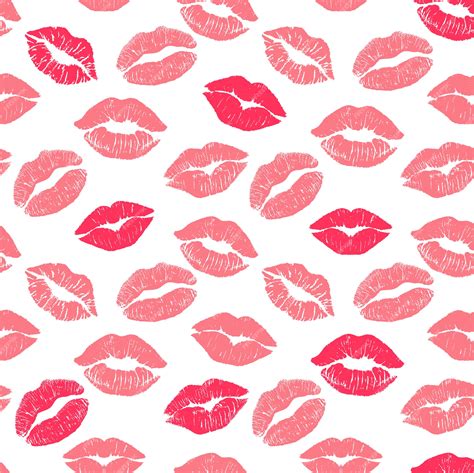 Premium Vector Lipstick Kiss Print Isolated Seamless Pattern Lips