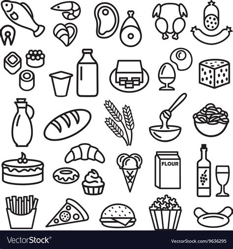 Food Outline Royalty Free Vector Image Vectorstock