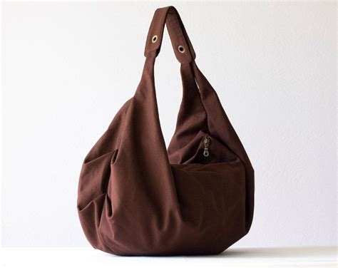 Kallia In Brown Canvas Via Etsy Slouch Bags Brown Canvas